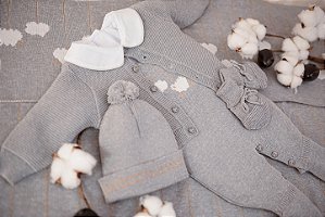 Kit Saída Maternidade Sonho Steal Cinza Claro 6 peças - ARCOBALENO