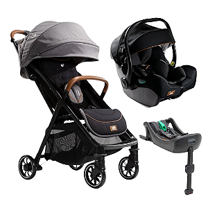 Trio Carrinho Parcel Carbon, Bebê conforto i-Jemini e Base isofix - Joie