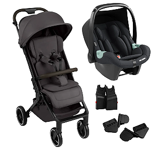 Kit Ping 3 Trekking Falcon com Bebê Conforto Tulip Deep Black - ABC Design