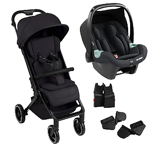 Kit Ping 3 Trekking Coal com Bebê Conforto Tulip Deep Black - ABC Design
