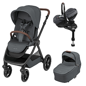 Trio Carrinho de bebê Oxford + Bebê conforto Pebble Pro 360 + Moisés Sense - Twillic Graphite - Maxi Cosi