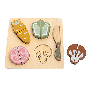Brinquedo De Madeira Kit Vegetais Com Corte Büp Baby