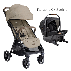 LANÇAMENTO Kit Carrinho Parcel LX Bege Sandstone + Bebê Conforto Sprint - Joie