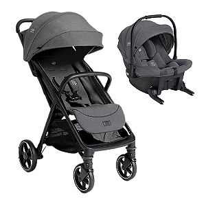 LANÇAMENTO Kit Carrinho Parcel LX Chumbo Ebony + Bebê Conforto Sprint Ebony - Joie