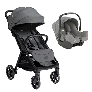 LANÇAMENTO Kit Carrinho Parcel LX Chumbo Ebony + Bebê Conforto i-Snug - Joie