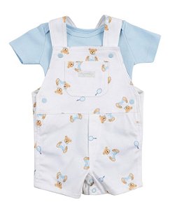 Jardineira 2 peças Azul Ursinhos - Coquelicot