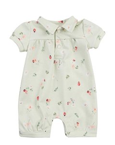 Macacão curto Romper Floral Verde claro - Coquelicot