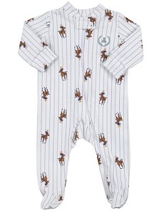 Macacão longo com zíper Cavalos detalhe em verde - Coquelicot