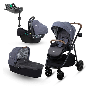 Combo Carrinho Versatrax E + Moisés + Bebê Conforto + Base Isofix - Coal - Joie