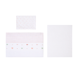 Jogo De Berço Bordados Libélula Tamanho Americano 03 Peças - Papi