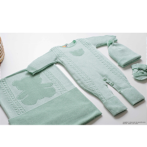 Kit Saída Maternidade Urso Verde Maragoggi 4 Peças - Arcobaleno
