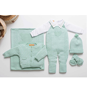 Kit Saída Maternidade Urso Verde Maragoggi 6 Peças - Arcobaleno