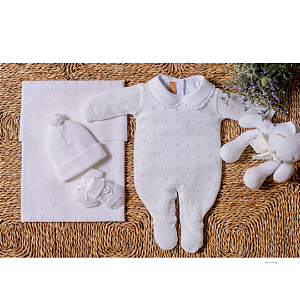 Saída Maternidade Delicate Branco Off 5 PECAS - ARCOBALENO