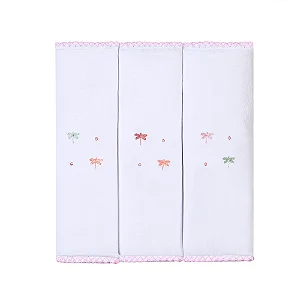 Paninho de Boca Bordados Libélulas 3 Peças - Papi