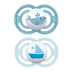 Chupeta MAM Perfect 6+ meses Azul Embalagem Dupla