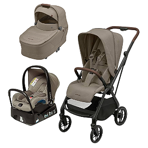 Trio Leona Twillic Truffle com Bebê conforto Citi + Moisés Sense - Maxi Cosi