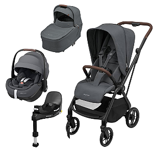 Trio Leona Twillic Graphite com Pebble Pro + Moisés - Maxi Cosi