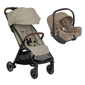 Kit Carrinho Pact Pro Oak com Bebê conforto i-Snug Cashew - Joie