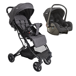 Kit Carrinho Sprint III Melange Grafite + Bebê conforto Casulo Click - Kiddo