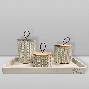 Kit De Higiene Twist 4 Peças Bege - Laço Bebê
