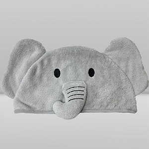 Toalha de Banho Animada Power Sec Elefante Cinza - Laço Bebê