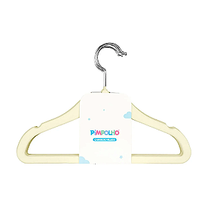 Kit Cabide De Veludo Pimpolho Infantil Com 5 Peças - Bege