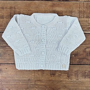 Casaquinho de tricot Estrela Areia 0 a 3 Meses