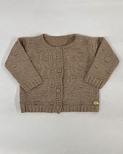Casaquinho de tricot Estrela Dunas 0 a 3 Meses