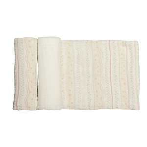 Cueiro Swaddle Soft com Bainha Papi Encantos - Flores do Amanhecer -85 Cm X 75 Cm - 03 Unidades