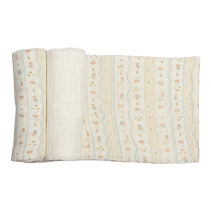 Cueiro Swaddle Soft com Bainha Papi Encantos - Tratorzinho -85 Cm X 75 Cm - 03 Unidades