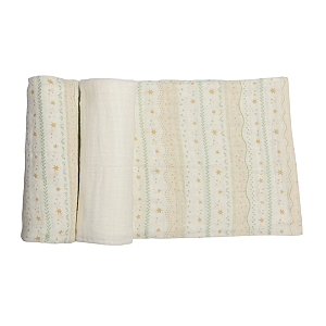 Cueiro Swaddle Soft com Bainha Papi Encantos - Estrelas e Folhas -85 Cm X 75 Cm - 03 Unidades