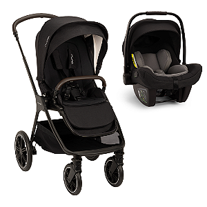 Carrinho Triv LX Preto Caviar + Bebê Conforto Pipa Next Caviar - Nuna