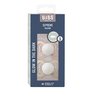 Chupetas Brilham no Escuro Rosa Bebê e Baunilha Tam 2 (Kit com duas) - Bibs