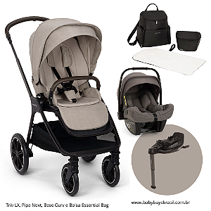 Kit Carrinho Triv LX Chateau + Pipa Next + Base Curv + Bolsa Essential Bag - Nuna