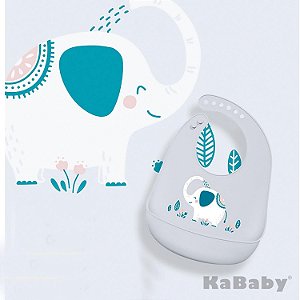 Babador de silicone Linha Bichos Kababy - Elefante