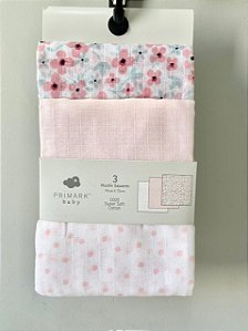 Kit de Cueiro Floral Rosa - Primark