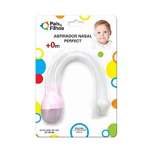 Aspirador Nasal Bebê Manual Infantil Rosa Pais e Filhos