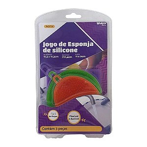 Esponja Mágica Silicone de Lavar Louça Jogo 3 Unidades