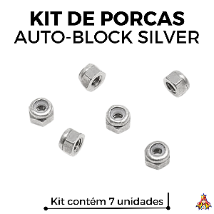 Kit 7 Porcas Custom Auto-Block Silver Nuts