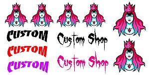 Cartela de adesivos Custom *Custom Gang* 11 Mini Adesivos (Fundo transparente)(Destacáveis)(Miniatura)