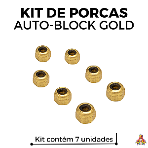 Kit 7 Porcas Custom Auto-Block Gold Nuts