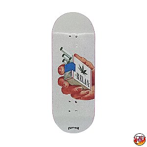 Deck Ultimate Series *Custom Collab Emerald* modelo  ''Relax''  34x96mm  *Heat-Transfer* (100% Maple)