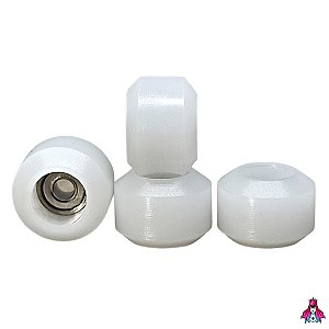 Kit de Rodas marca Custom modelo *CNC V2* Conical Shape cor White (7.1mm x 5mm)(CNC)(POM)