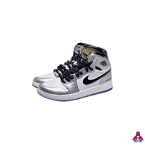 Mini Sneakers Nike Air Jordan Branco & Prata