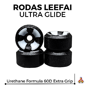 Kit de rodas Leefai Ultra-Glide Double Layer Urethane 60D cor Black & White (EXTRA GRIP)