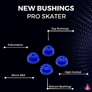 Bushings marca Custom modelo Pro Skater 85A High Control 85A cor Royal Blue (Poliuretano)