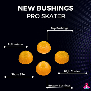 Bushings marca Custom modelo Pro Skater 85A High Control 85A cor Yellow (Poliuretano)