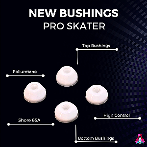 Bushings marca Custom modelo Pro Skater 85A High Control 85A cor White (Poliuretano)