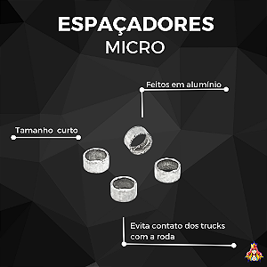 Kit de Espaçadores p/ Trucks Custom Micro Edition (5 Unidades)