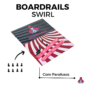 Kit de Boardrails C/ Parafusos marca *Custom* versão ''Swirl'' cor *Pink & White*